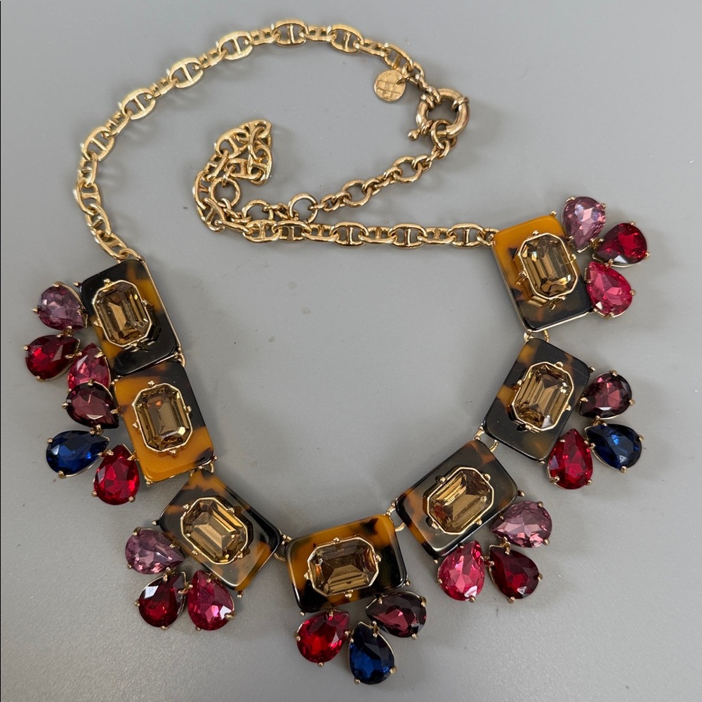 TALBOT’S Multicolor Gemstone and Faux Tortoiseshell Gold Tone Necklace